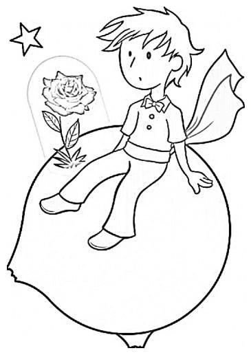 Раскраска маленький принц Экзюпери