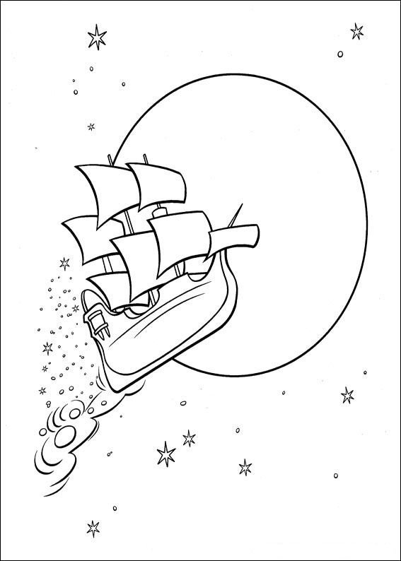 Летучий корабль — рисунок и раскраска для детей