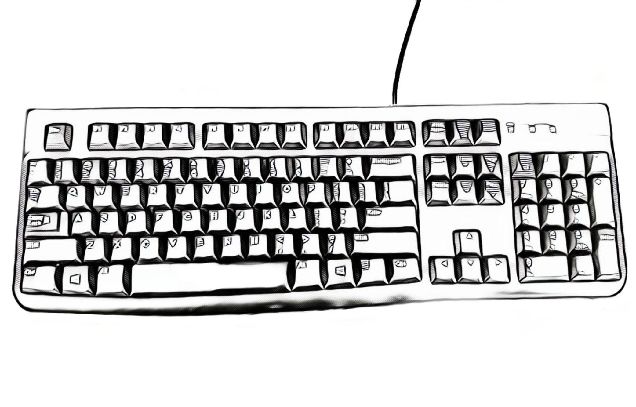 Раскраска раскраски клавиатура. Компьютер