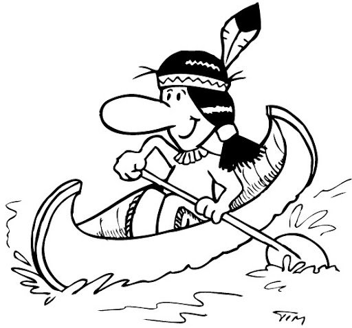 Лодка индейца раскраска