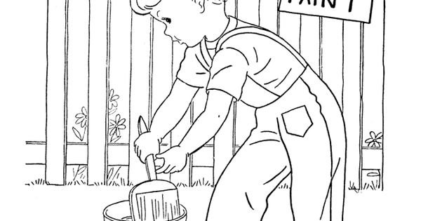 Приключения Тома Сойера раскраска