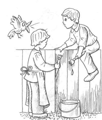 Приключения Тома Сойера раскраска