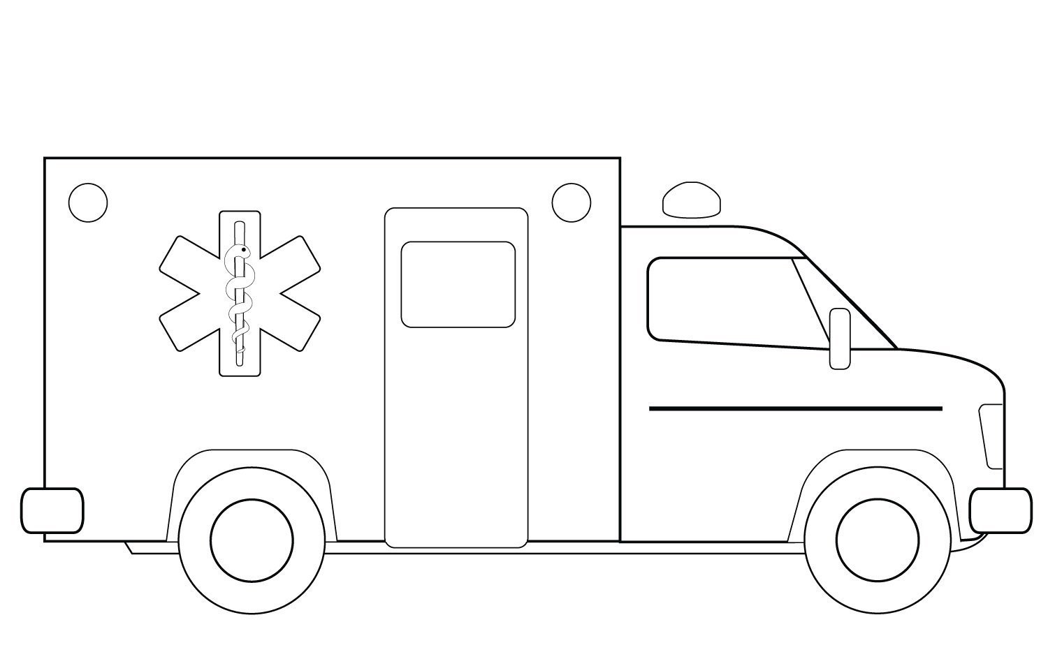 Раскраска «Машина скорой помощи»