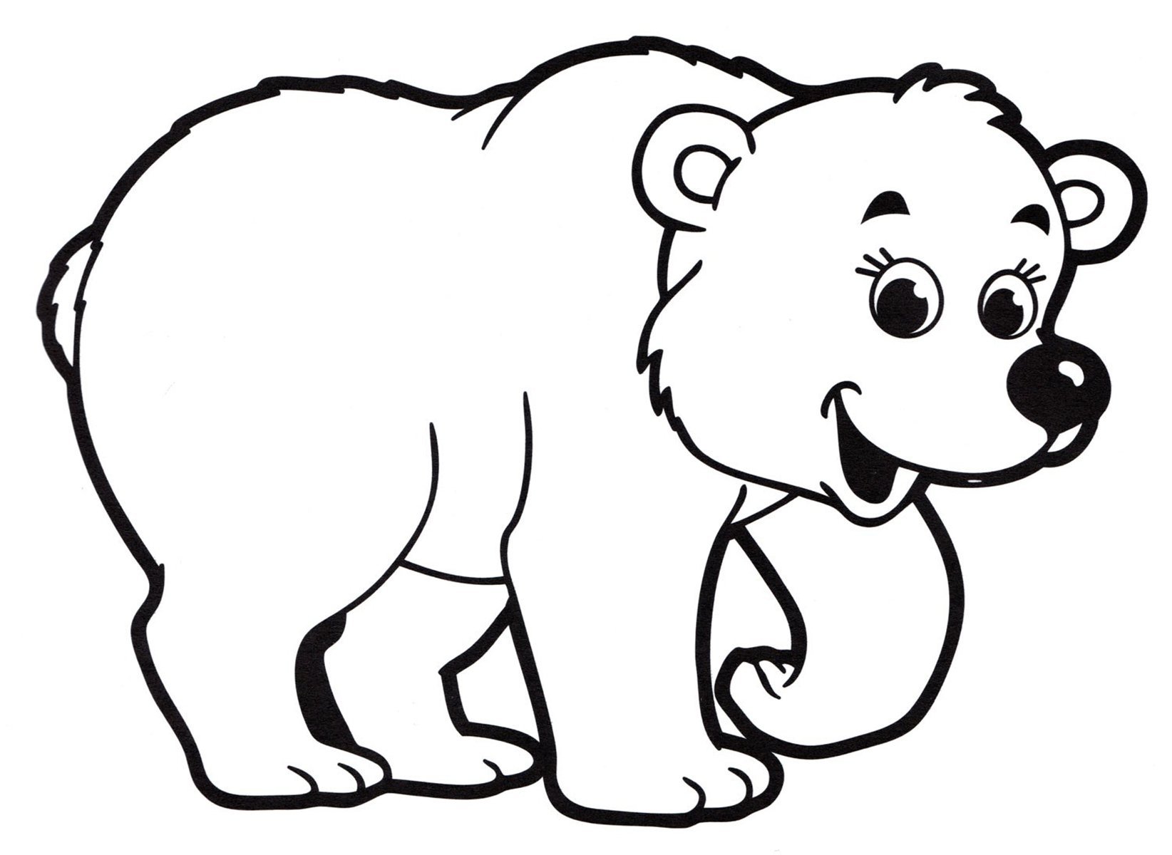 Раскраска медведь для детей 2 3 лет