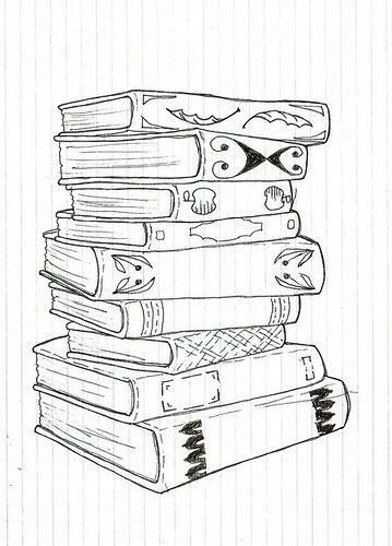 Стопка книг раскраска