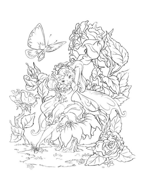 Раскраски для девочек феи цветов