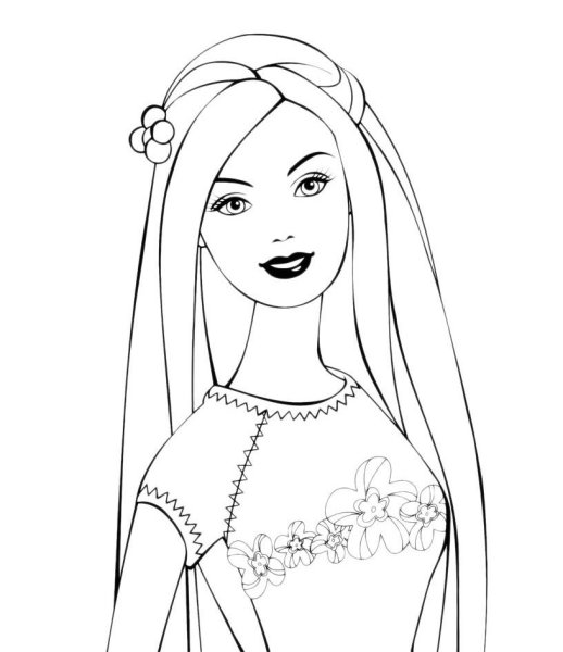 Раскраски для распечатки для девочек Барби