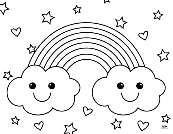 Rainbow colouring Page for Kids