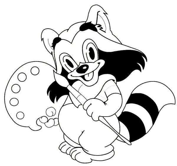Крошка енот раскраска мульт для детей