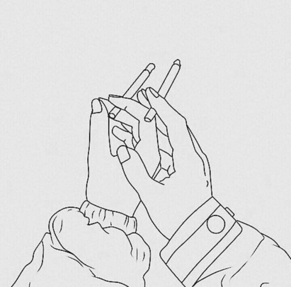 Нарисовать руку с сигаретой