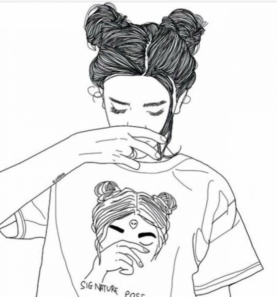 Милые рисунки для срисовки чб