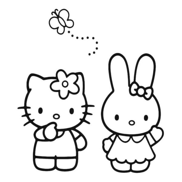 Раскраска Хелло Китти балерина