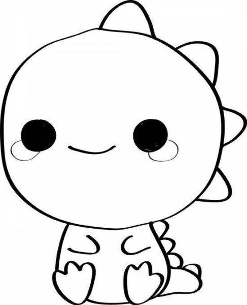 Раскраски милый Динозаврики