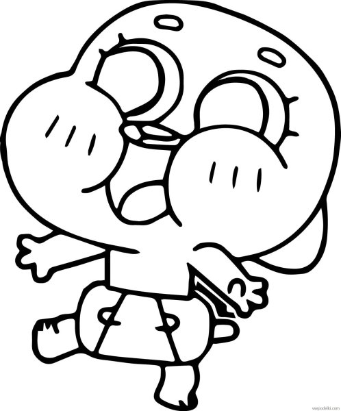 Раскраска удивительный мир Гамбола