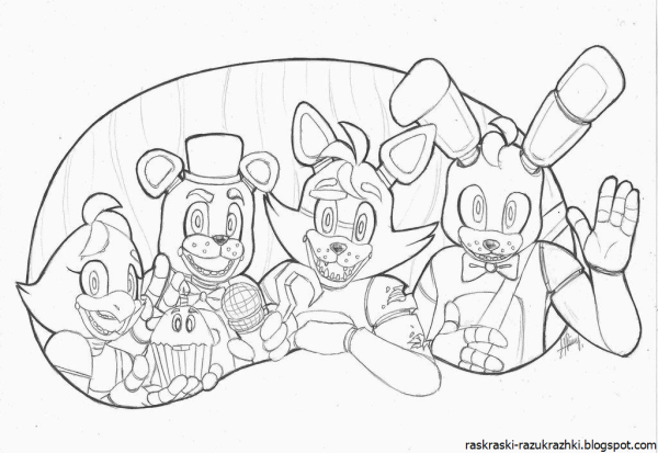 Фредди и Бонни раскраска