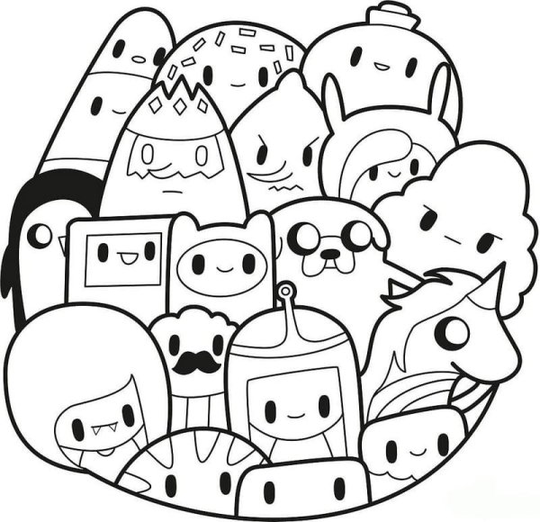 Раскраска в стиле кавай