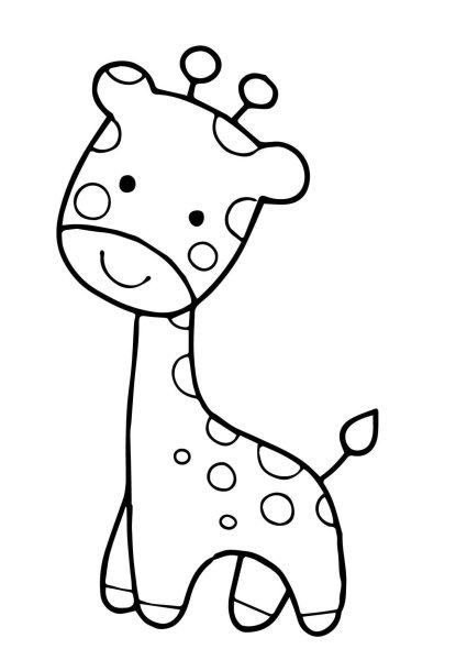 Картинки раскраски жираф (55 фото)