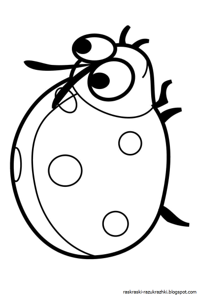 Божья коровка раскраска для детей 2 лет