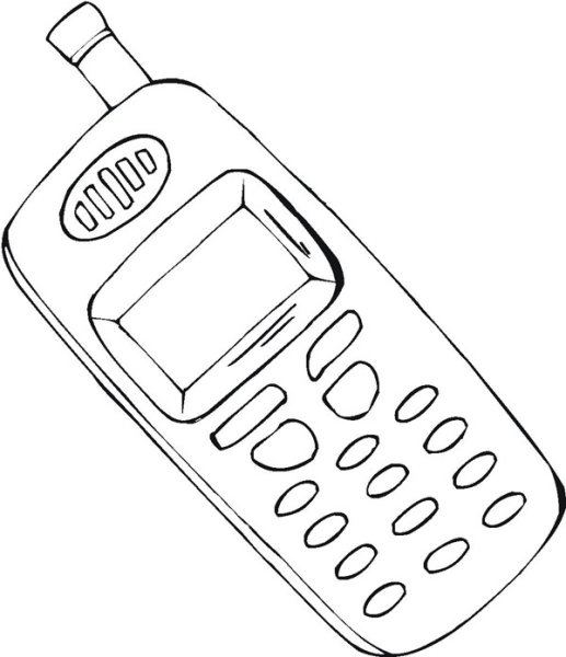 Мобильник раскраска для детей