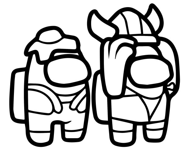 Раскраска амонг АС космонавты