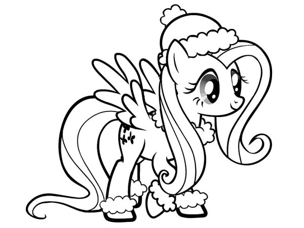 Милая пони раскраска Флаттершай
