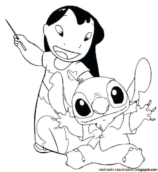 625 Лило и Стич раскраска
