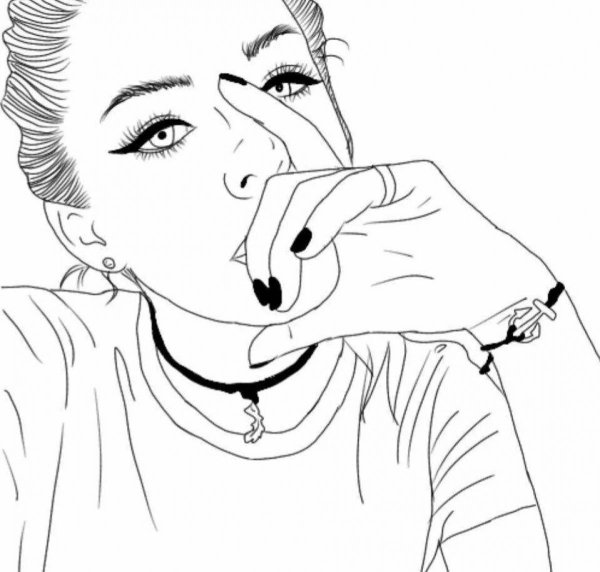 Рисунки для срисовки девушки