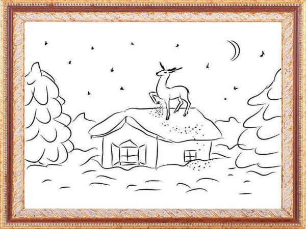 Иллюстрация к сказке серебряное копытце 4 класс карандашом