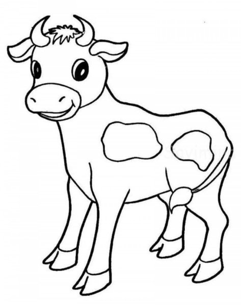 Картинки раскраски корова (54 фото)