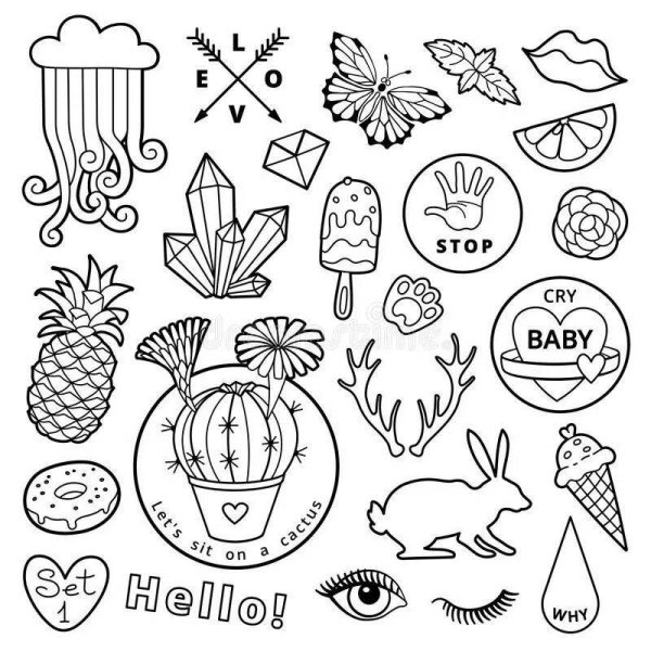 Идеи для наклеек черно белые