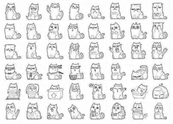 Много рисунков на одном листе