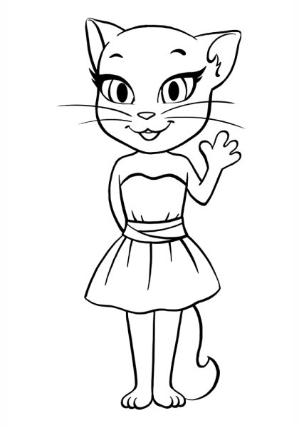 Кошки. Раскраска