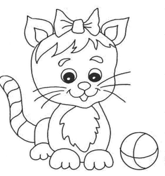 Картинка кошечка раскраска