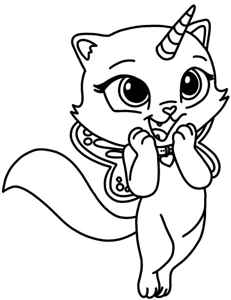 Кошка с котятами раскраска для детей