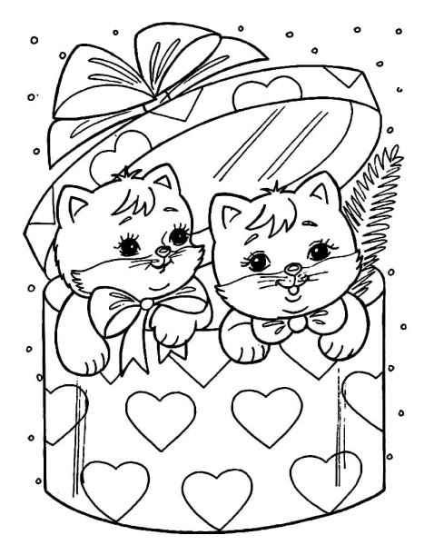 Кошка раскраска для детей