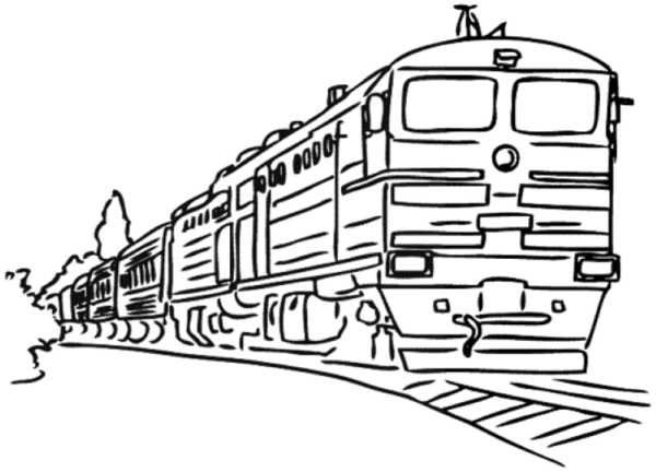 Раскраска пассажирский поезд