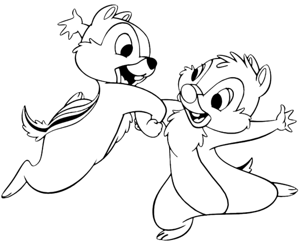 Чип и Дейл раскраска