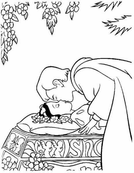 Мертвая Царевна в гробу разукрашка