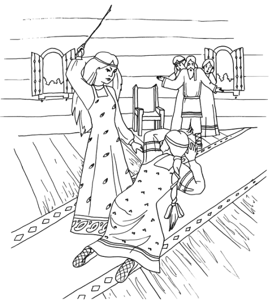 Сказка о мёртвой царевне и семи богатырях раскраска