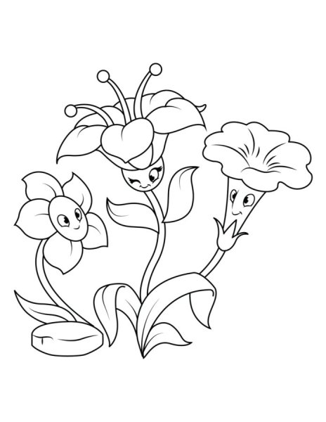 Цветы. Раскраска