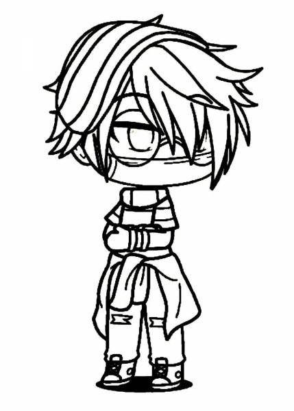 Раскраска белый персонаж гача лайф
