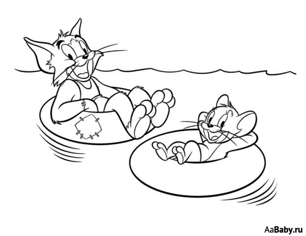Раскраска том и Джерри новогодние