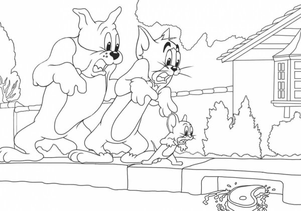 Том и Джерри собака раскраска
