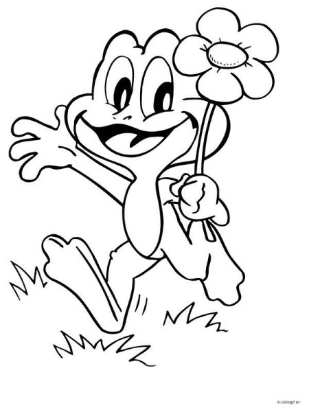 Веселый цветок раскраска