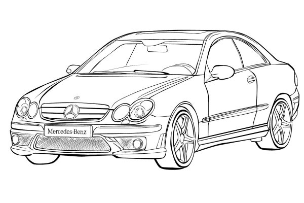 Раскраска Мерседес w204