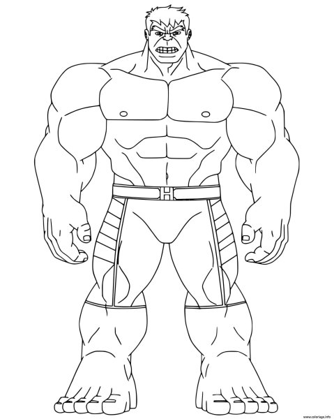 Раскраска Супергерои Марвел Халк