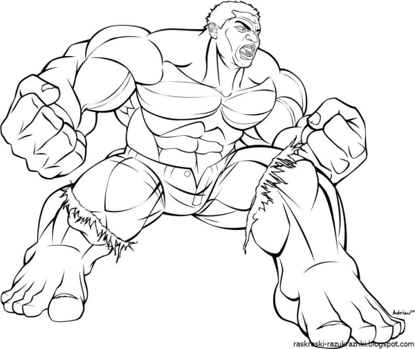 Раскраска Халк и Железный человек