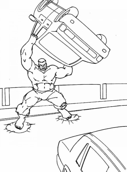 Халк раскраска