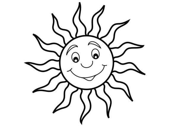 Солнышко раскраска для детей