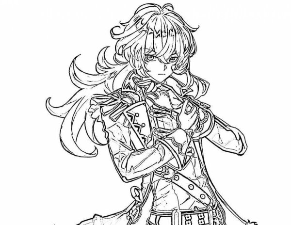 Сяо Геншин раскраска